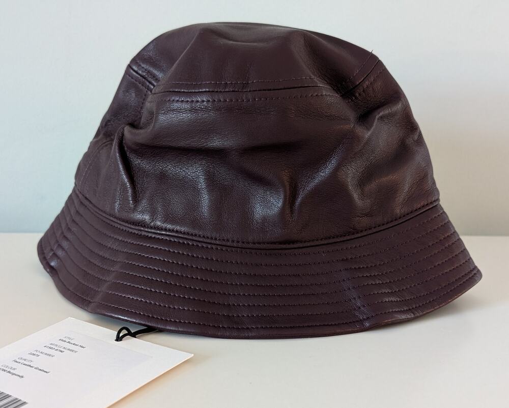 Stand Studio Vida Burgundy Faux Leather Bucket Hat NEW!